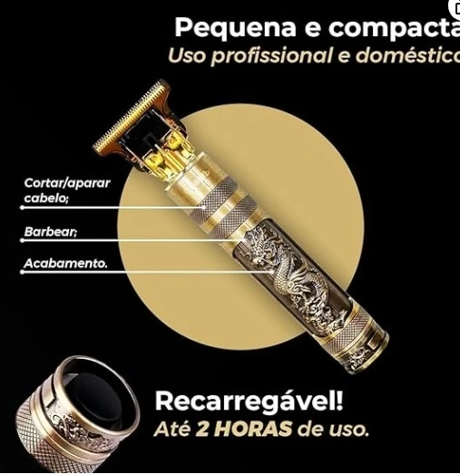 Maquina Maquininha De Cortar Cabelo Barbeador Eletrico Aparador De Pelos Acabamento Dragão Buda Profissional